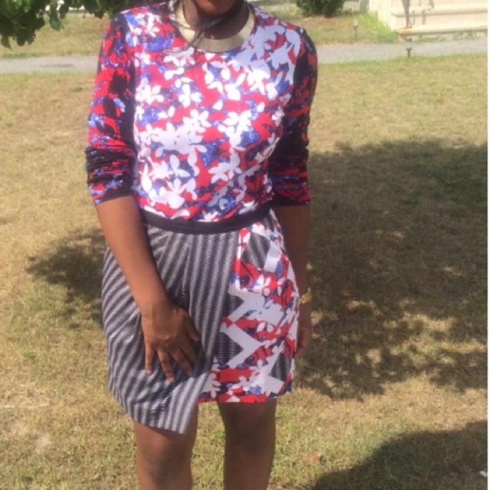 2 piece floral top & skirt